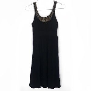 Aqua Black & Gold Beaded Dress – Size Small